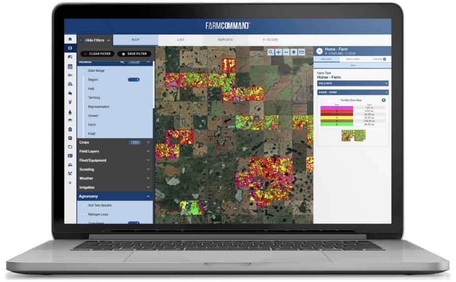 Corvian - Laptop showing farmcommand program