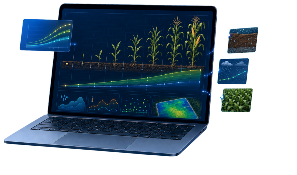 Corvian platform displaying agricultural field data