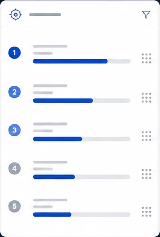 A numbered call order for each rep